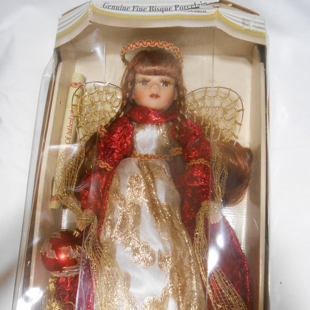 NIB COLLECTORS CHOICE LIMITED EDITION CHRISTMAS GOLD ANGEL WINGS 16" DOLL w/ COA